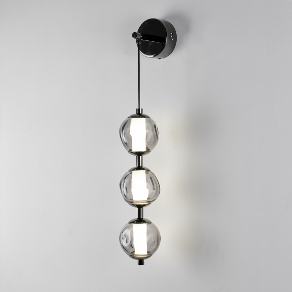 Настенное бра OD2437 OB2437 pearl black/smoke