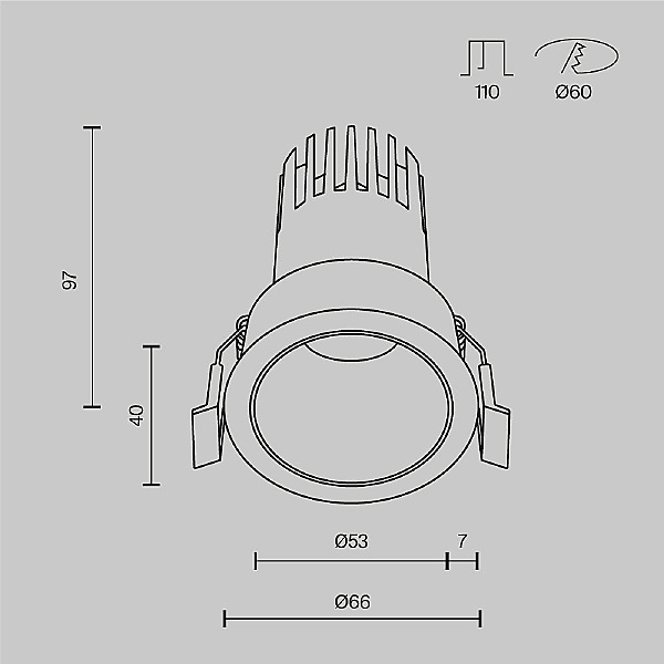Встраиваемый светильник Dip DL116-10W-3K-W
