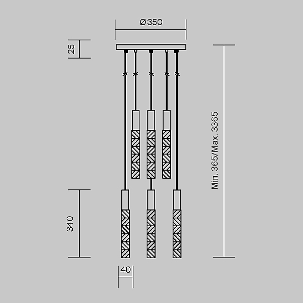 Светильник подвесной Selemo MOD328PL-L18BS3K