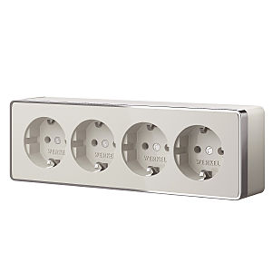 Розетка Накладные механизмы Gallant слоновая кость W5072204/ Розетка четверная с заземлением и шторками Gallant (слоновая кость)