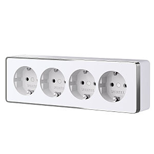 Розетка Накладные механизмы Gallant белые W5072210/ Розетка четверная с заземлением и шторками Gallant (белый)