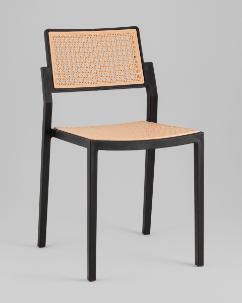 Стул пластиковый Milto 8059 black/beige