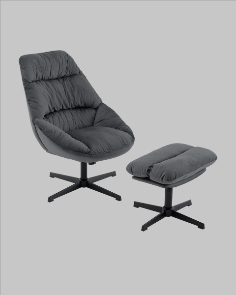 Кресло Оррелл QH-8347KT-OT HLR-21 dark grey