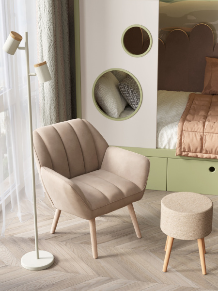 Кресло Руди QH-2802K HLR-8 brown