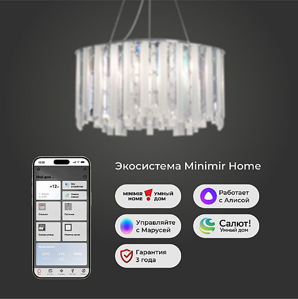 Подвесная люстра Radiance 101011/6 хром Smart