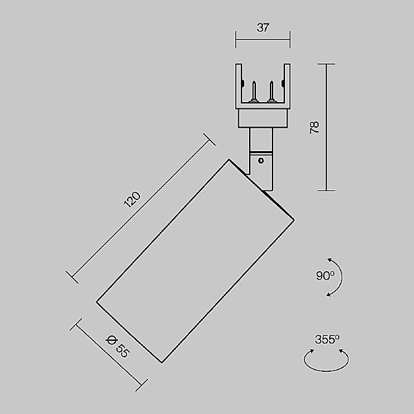 Трековый светильник Focus Led O-TR01-1-S-16WW3K