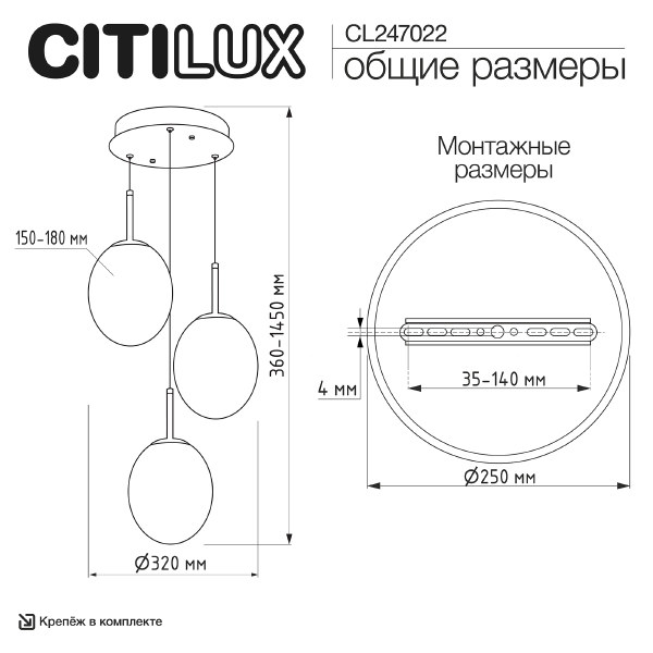 Светильник подвесной Signature CL247022