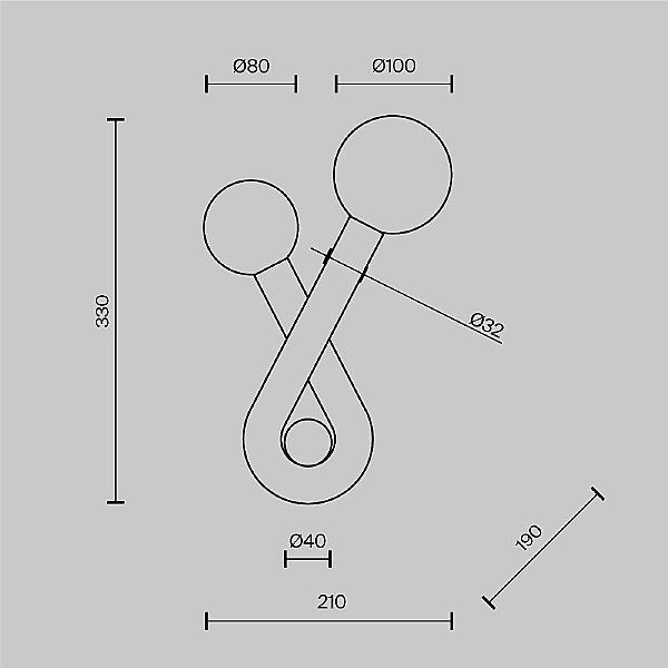 Настенное бра Vortex MOD476WL-02B