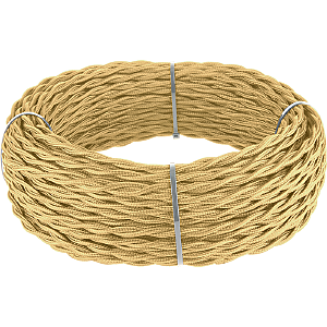 Ретро кабель Ретро кабель золотой песок W6452347/ Ретро кабель витой 2х2,5 (золотой песок) под заказ 20 м