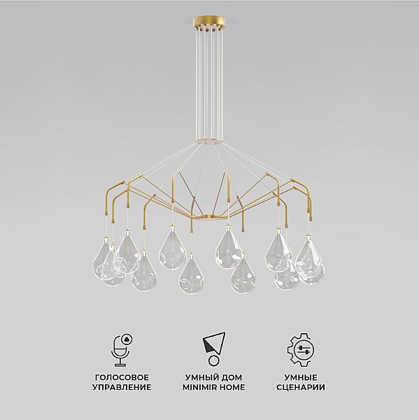 Подвесная люстра Birne 201002/12 латунь Smart