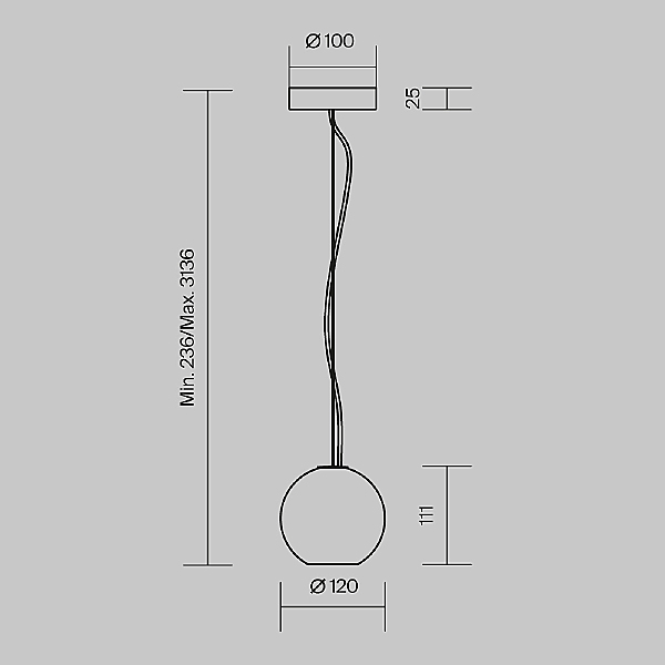 Светильник подвесной Basic Texture MOD461PL-01GR