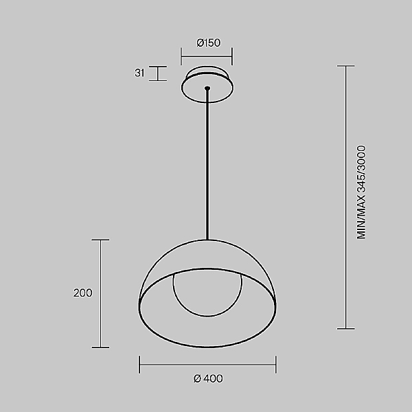 Светильник подвесной Batten MOD472PL-L20B3K