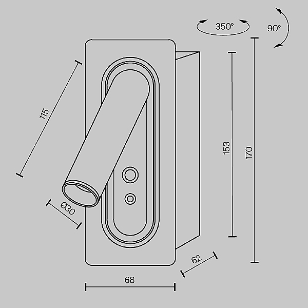 Настенный светильник Axiom MOD495WL-L3B3K