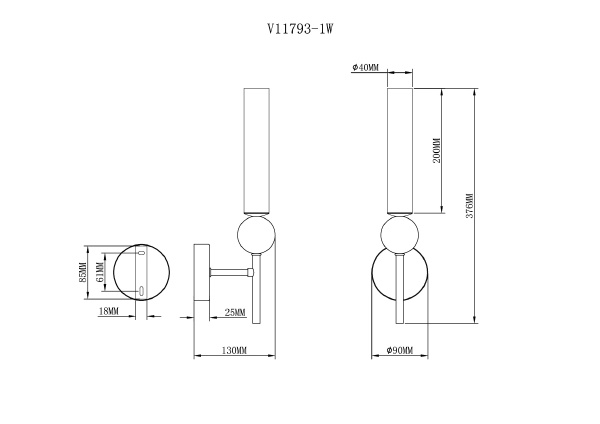 Настенное бра Illis V11793-1W