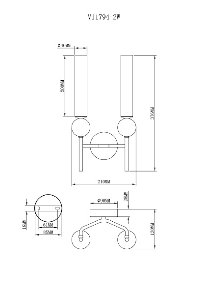 Настенное бра Illis V11794-2W