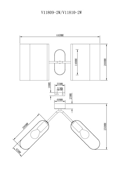 Настенный светильник Metalicana V11810-2W