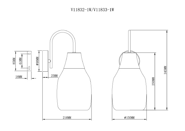 Настенное бра Adalina V11833-1W