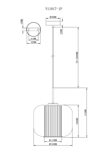 Светильник подвесной Ember V11817-1P