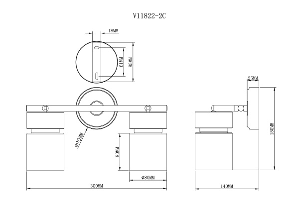 Светильник спот Almero V11822-2C