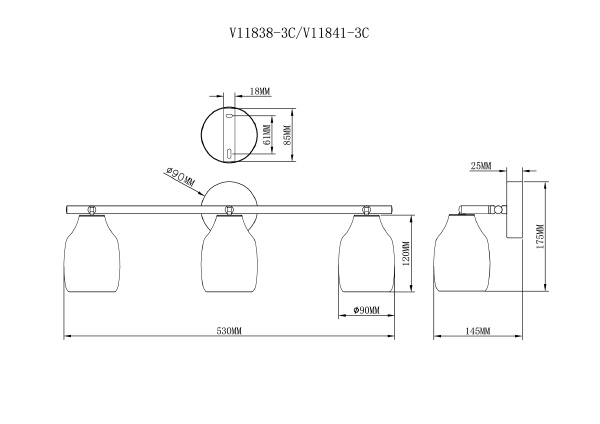 Светильник спот Adalina V11838-3C