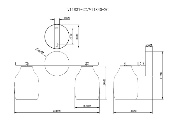 Светильник спот Adalina V11840-2C