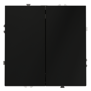 Выключатель с самовозвратом встраиваемый VOLTUM S70 двухклавишный 10А, (черный матовый)