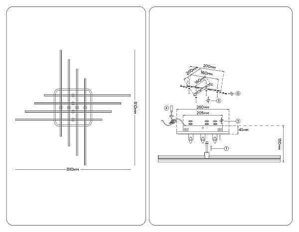Потолочная люстра LineTech FL6261