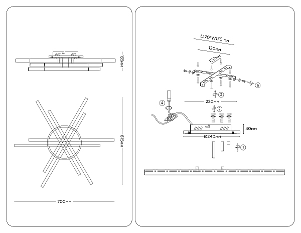 Потолочная люстра LineTech FL6271