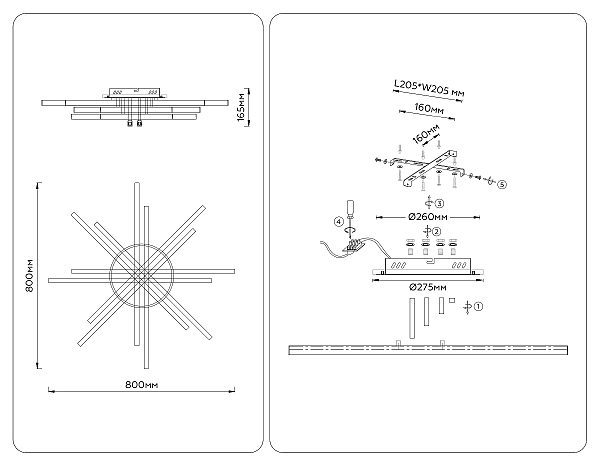 Потолочная люстра LineTech FL6276