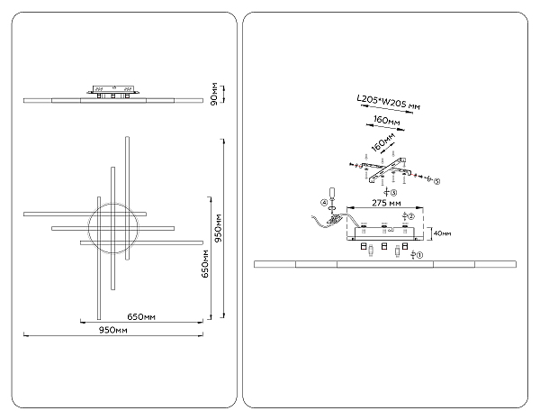 Потолочная люстра LineTech FL6285