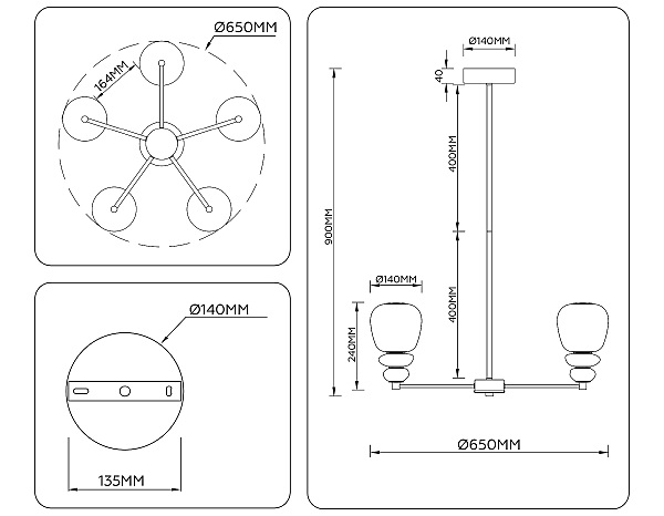Люстра на штанге Ceramo Modern LH53164