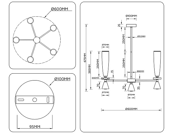 Люстра на штанге Ceramo Modern LH75371