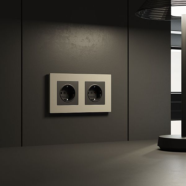 Рамка W0022917/ Рамка на 2 поста Slab (дымчатый софт)