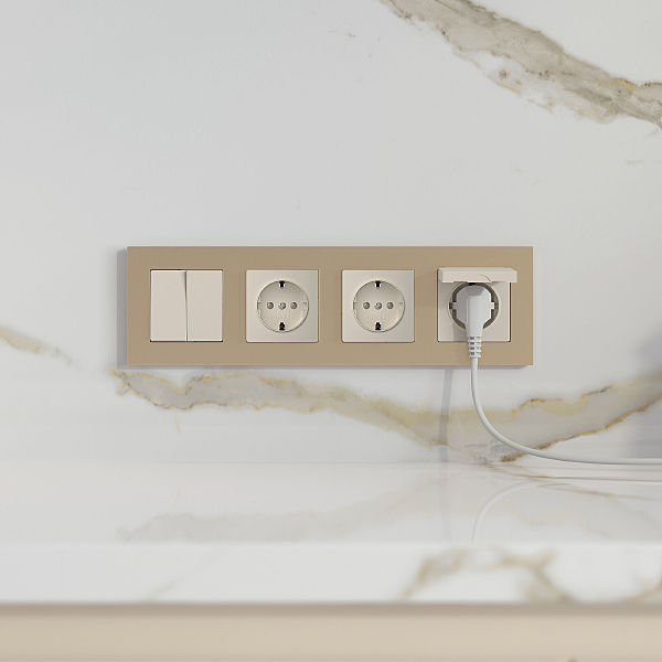 Рамка W0042911/ Рамка на 4 поста Slab (шампань софт)