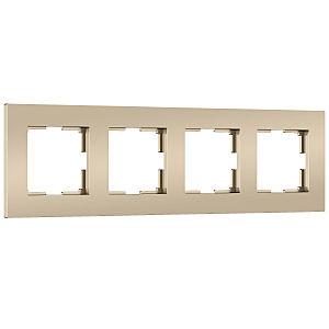 Рамка W0042911/ Рамка на 4 поста Slab (шампань софт)