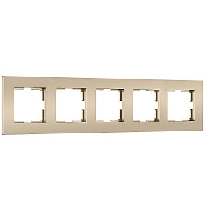 Рамка W0052911/ Рамка на 5 постов Slab (шампань софт)