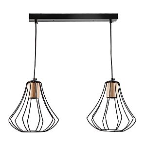 Светильник подвесной IMEX MD.9050-2-P-BK+WOOD