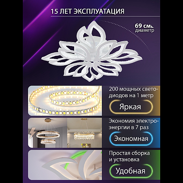 Потолочная люстра Fortuna LED LAMPS 81109/7C
