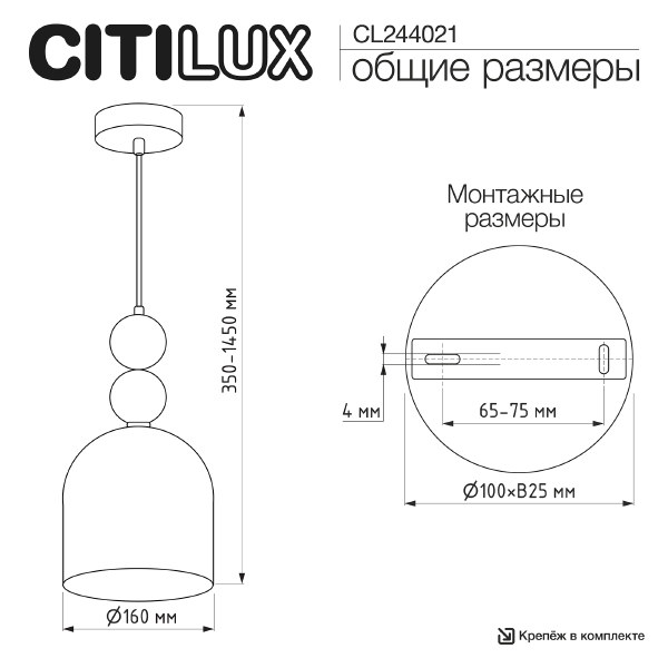 Светильник подвесной Tendy CL244021