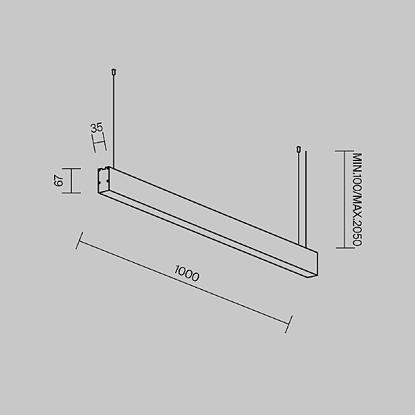 Светильник подвесной Подвесные линейные светильники LL312044