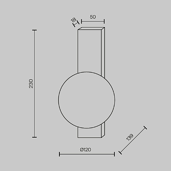 Настенный светильник Lunella MOD470WL-01BS