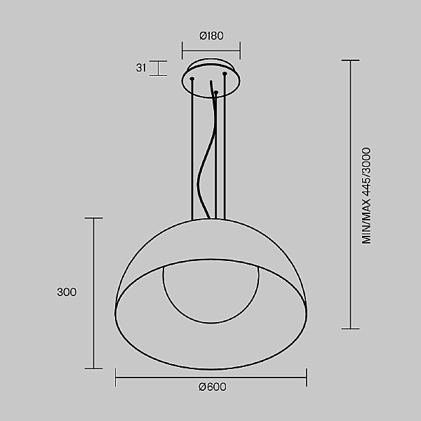 Светильник подвесной Batten MOD472PL-L33B3K