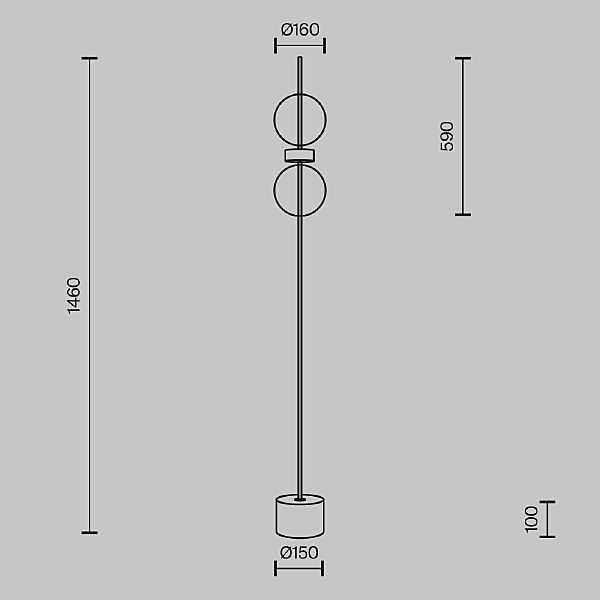 Торшер Double Moon MOD478FL-L15B3K
