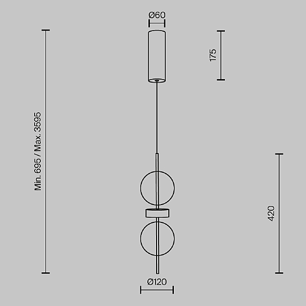Светильник подвесной Double Moon MOD478PL-L8B3K
