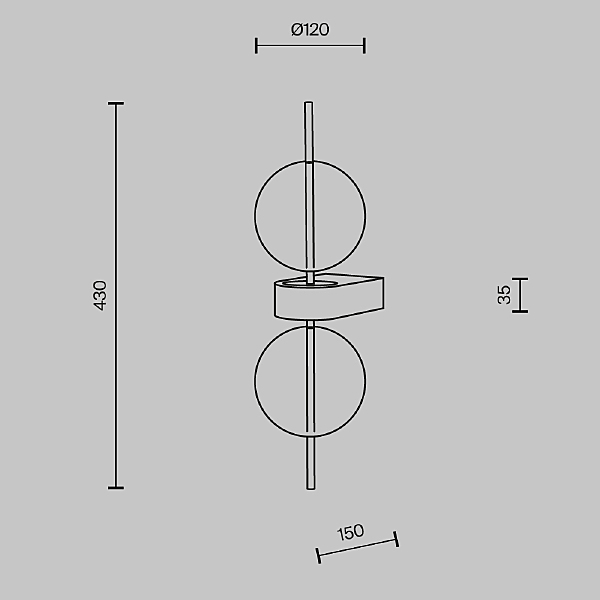 Настенное бра Double Moon MOD478WL-L8B3K
