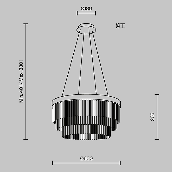 Подвесная люстра Trove MOD486PL-L38BSK