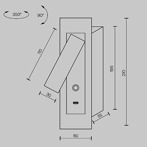 Настенный светильник Axiom MOD495WL-L3B3K1