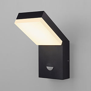 Уличный настенный светильник Sensor 1541 TECHNO LED с датчиком движения 3000K Чёрный