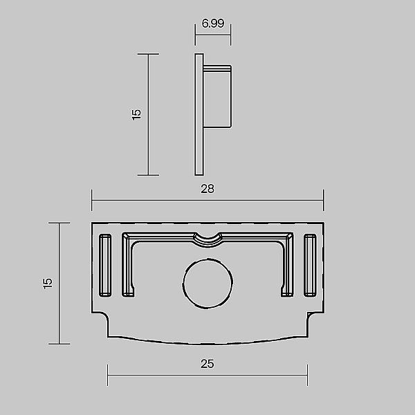 Комплект заглушек (для профиля 61х14) 2 шт., Maytoni Встраиваемый со скрытым фланцем профиль 642013