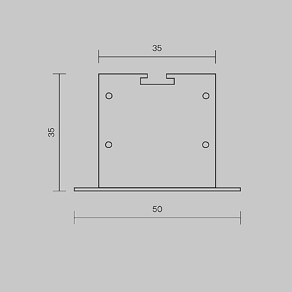 Комплект заглушек (для профиля 50х35) 2 шт., Maytoni Встраиваемый с накладным фланцем профиль 642035